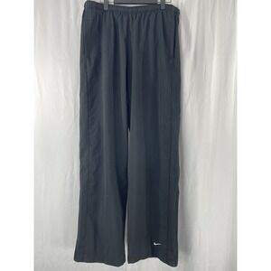 Vintage Nike Mens Y2K Sphere Dry Black Track Pants Large Ankle Zips Straight Leg